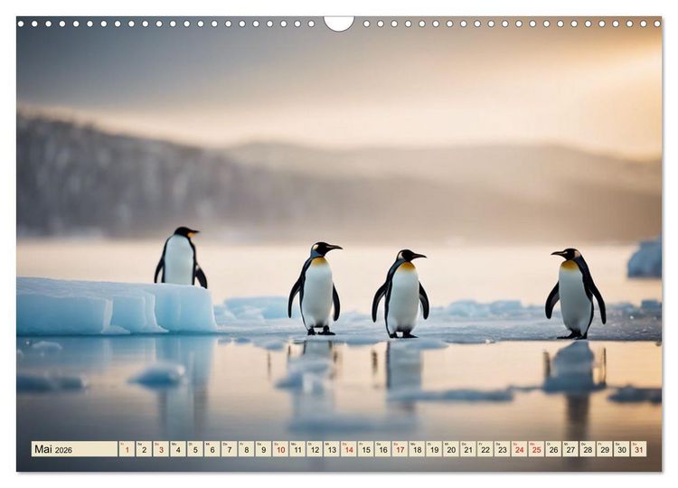 Produktbild: Kaiserpinguine - bezaubernde Fracktr&auml;ger (Wandkalender 2026 DIN A3 quer), CALVENDO Monatskalender