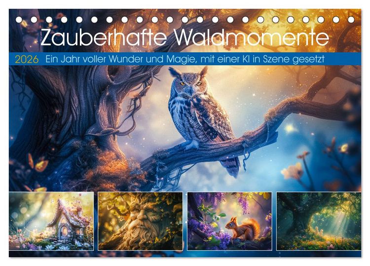 Produktbild: Zauberhafte Waldmomente (Tischkalender 2026 DIN A5 quer), CALVENDO Monatskalender