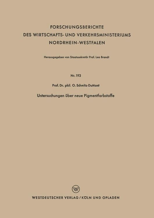 Produktbild: Untersuchungen &uuml;ber neue Pigmentfarbstoffe