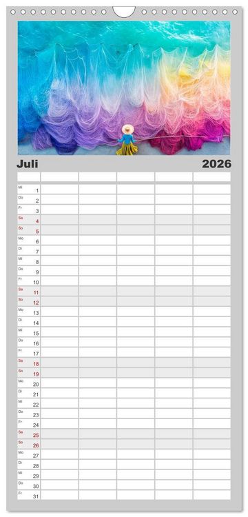 Produktbild: Familienplaner 2026 - Netzpoesie: Ein Jahr in Farben mit 5 Spalten (Wandkalender, 21 x 45 cm) CALVENDO