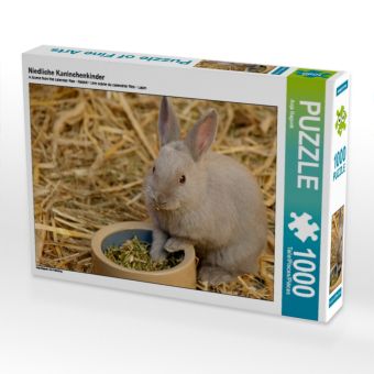 Produktbild: CALVENDO Puzzle Niedliche Kaninchenkinder 1000 Teile Puzzle quer | 1000 Teile Lege-Gr&ouml;&szlig;e 64 &times; 48 cm Foto-Puzzle f&uuml;r gl&uuml;ckliche Stunden