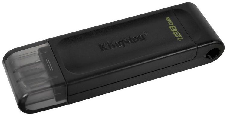 Produktbild: Kingston DataTraveler 70 USB-Stick Retail 128GB Schwarz DT70/128GB USB-C&reg;
