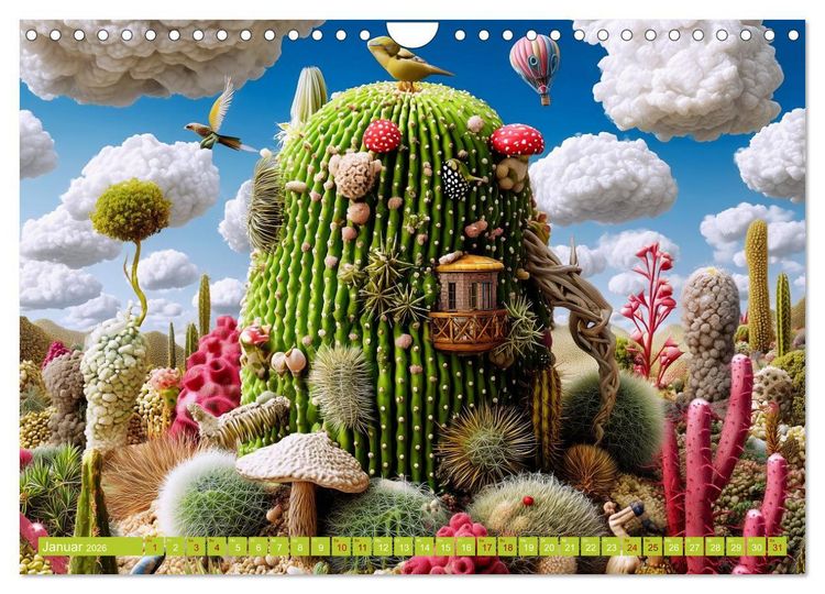 Produktbild: Kaktuswelten. Fantasie in Gr&uuml;n und Dorn (Wandkalender 2026 DIN A4 quer), CALVENDO Monatskalender