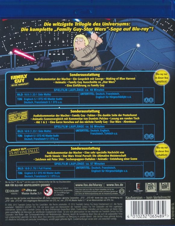 Produktbild: Family Guy - Pelzvieh Trilogy [3 BRs]