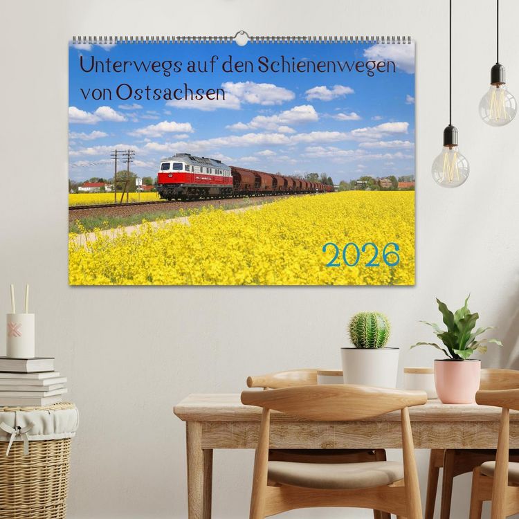 Produktbild: Unterwegs auf den Schienenwegen von Ostsachsen (Wandkalender 2026 DIN A2 quer), CALVENDO Monatskalender