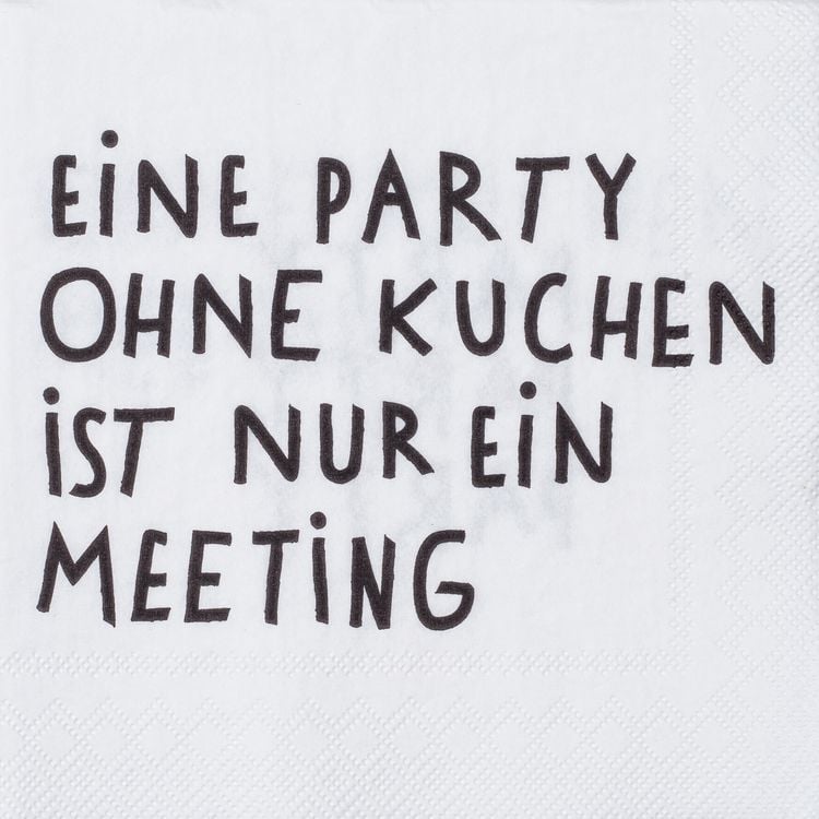 Produktbild: R&auml;der Cocktailserviette Eine Party ohne Kuchen ist nur ein Meeting