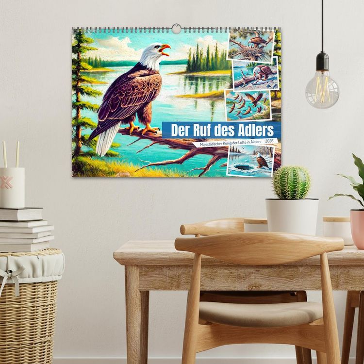 Produktbild: Der Ruf des Adlers - Majest&auml;tischer K&ouml;nig der L&uuml;fte in Aktion (Wandkalender 2026 DIN A3 quer), CALVENDO Monatskalender