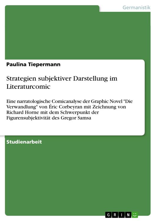 Produktbild: Strategien subjektiver Darstellung im Literaturcomic