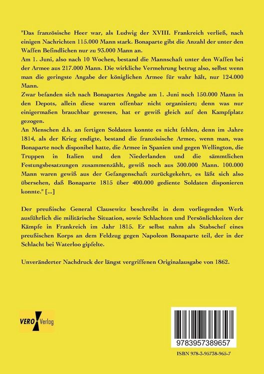 Produktbild: Der Feldzug von 1815 in Frankreich