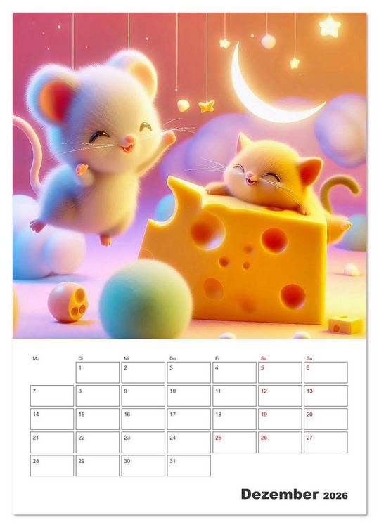 Produktbild: Kunterbunte Kindertr&auml;ume (Tischkalender 2026 DIN A5 hoch), CALVENDO Monatskalender