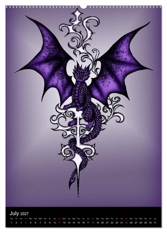 Produktbild: Dragons (High Quality Premium Wall Calendar 2027 DIN A2 portrait),CALVENDO 12 Month Wall Calendar
