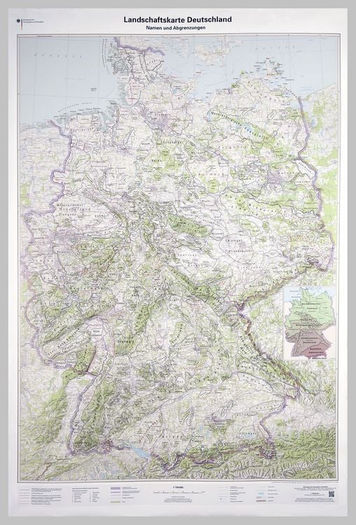 Produktbild: Poster Landschaftskte Deutschland 1:750 000 ohne Best&auml;bung
