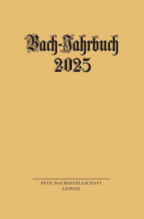 Produktbild: Bach-Jahrbuch 2025