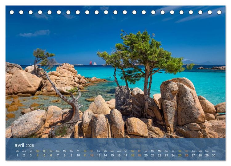 Produktbild: Sardaigne - L'&acirc;me sauvage de la M&eacute;diterran&eacute;e (Calendrier de bureau 2026 DIN A5 vertical), CALVENDO calendrier mensuel