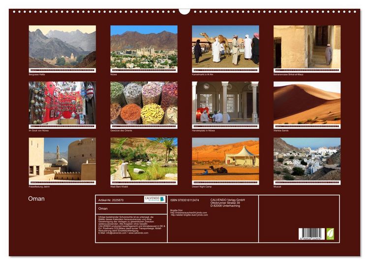 Produktbild: Oman (Wandkalender 2026 DIN A2 quer), CALVENDO Monatskalender