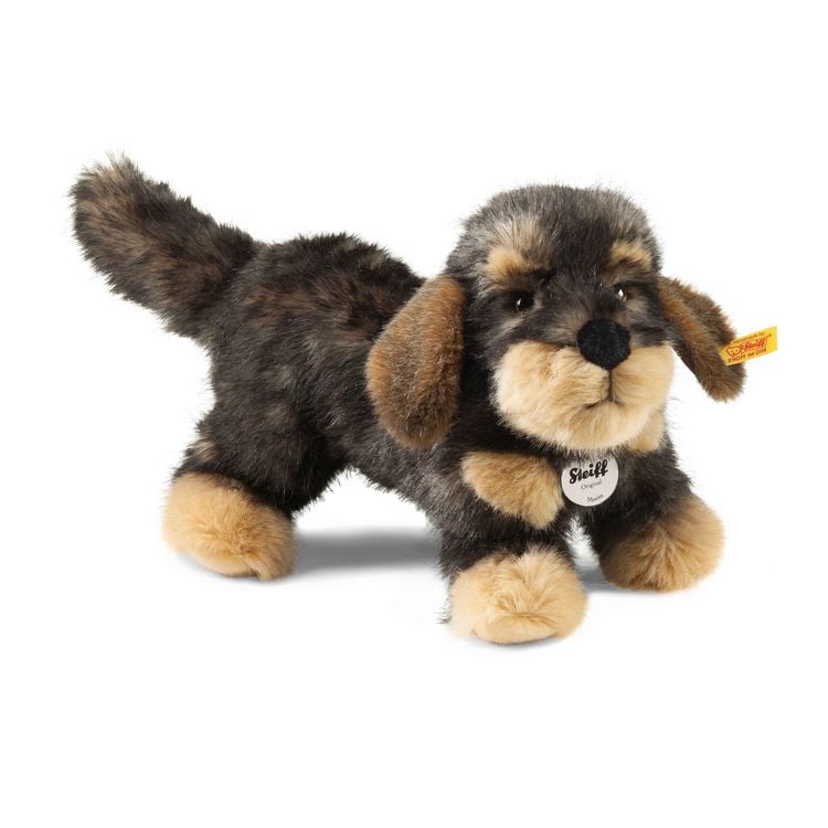 Produktbild: Steiff 076985 - Moritz Rauhaardackel 30 cm, dunkelgrau gespitzt