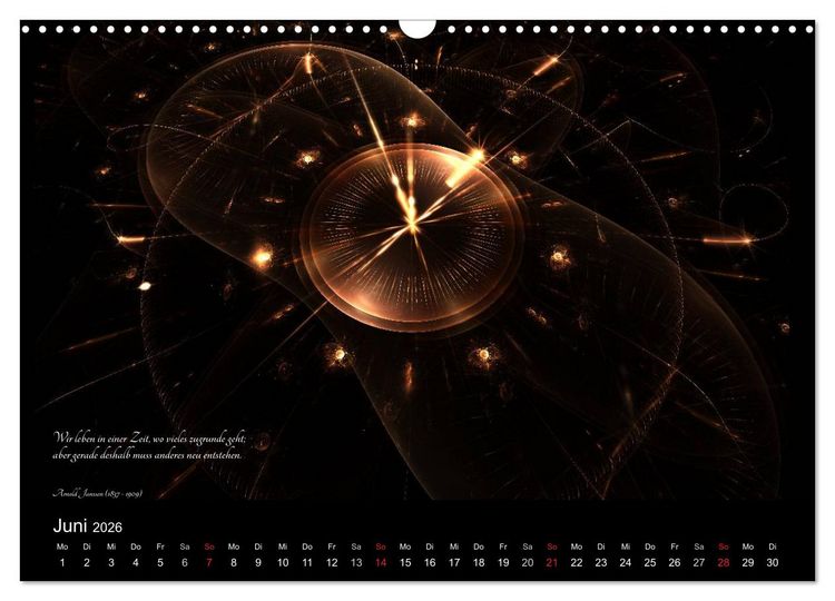Produktbild: Zeit 2026 - Grafiken und Zitate (Wandkalender 2026 DIN A3 quer), CALVENDO Monatskalender