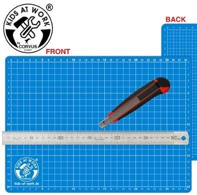 Produktbild: CORVUS A600659 - Kids at work: Schneideset mit Matte, Messer, Lineal