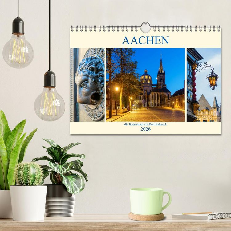 Produktbild: Aachen - die Kaiserstadt am Dreil&auml;ndereck (Wandkalender 2026 DIN A4 quer), CALVENDO Monatskalender