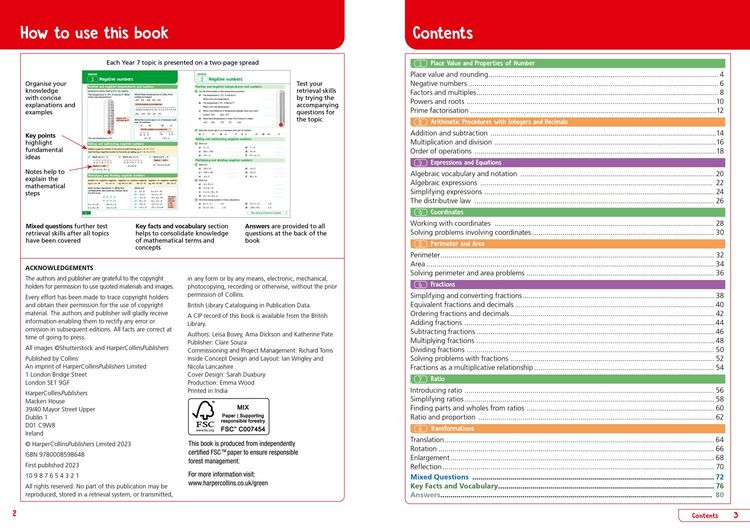 Produktbild: KS3 Maths Year 7: Organise and retrieve your knowledge