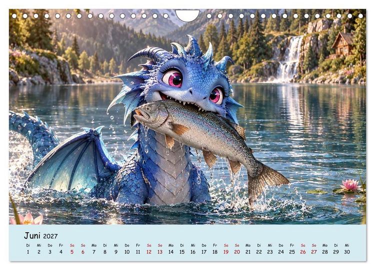 Produktbild: Kleine Fantasiedrachen und ihre Abenteuer (Wandkalender 2027 DIN A4 quer), CALVENDO Monatskalender