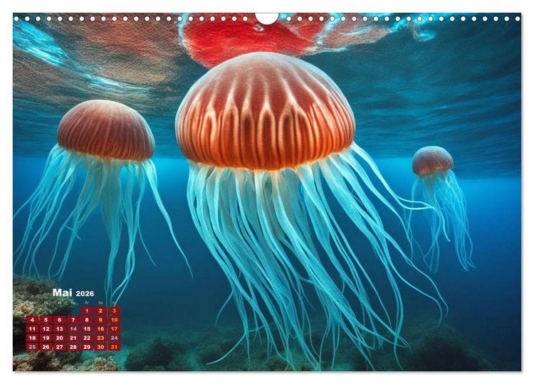 Produktbild: Tief unten im Meer Unterwasser Fantasy (Wandkalender 2026 DIN A3 quer), CALVENDO Monatskalender
