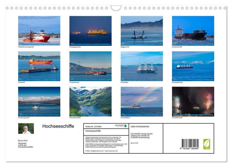 Produktbild: Hochseeschiffe (Wandkalender 2027 DIN A3 quer), CALVENDO Monatskalender