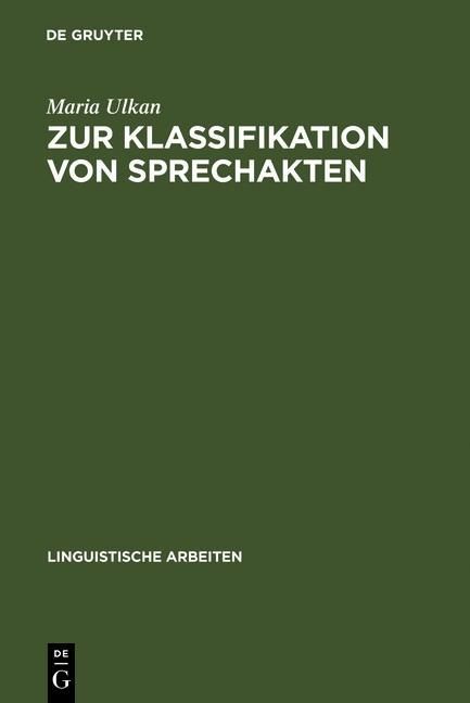 Produktbild: Zur Klassifikation von Sprechakten
