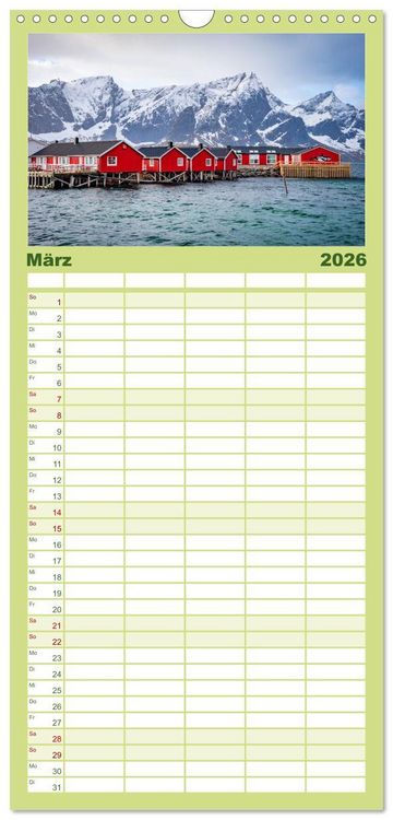 Produktbild: Familienplaner 2026 - Lofoten - Eine Reise durch Nordnorwegen mit 5 Spalten (Wandkalender, 21 x 45 cm) CALVENDO