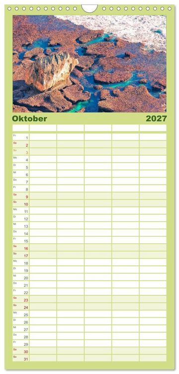 Produktbild: Familienplaner 2027 - Bali - Insel der G&ouml;tter mit 5 Spalten (Wandkalender, 21 x 45 cm) CALVENDO