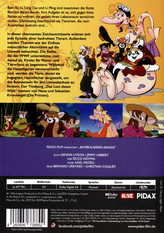 Produktbild: Bambus-Bären-Bande, Vol. 1 / 26 Folgen der beliebten Zeichentrickserie (Pidax Animation) [2 DVDs]