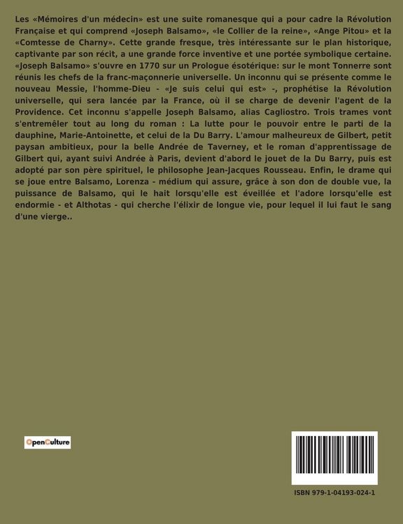 Produktbild: JOSEPH BALSAMO M&eacute;moires d'un m&eacute;decin Tome 4