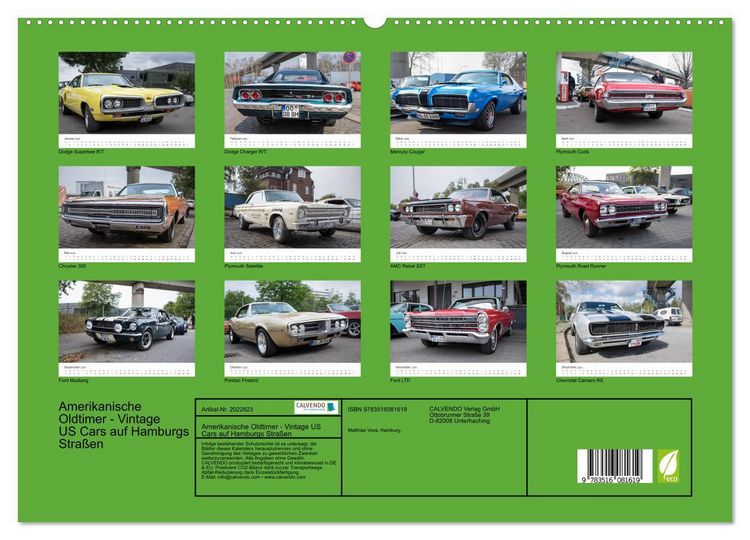 Produktbild: Amerikanische Oldtimer - Vintage US Cars auf Hamburgs Stra&szlig;en (hochwertiger Premium Wandkalender 2026 DIN A2 quer), Kunstdruck in Hochglanz