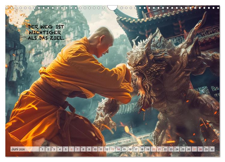 Produktbild: Shaolin M&ouml;nche - Weisheit und Disziplin (Wandkalender 2026 DIN A3 quer), CALVENDO Monatskalender