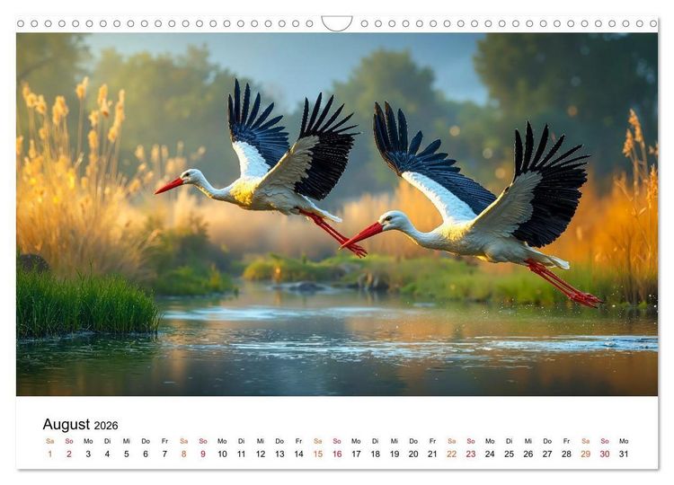 Produktbild: St&ouml;rche - Zeit f&uuml;r sch&ouml;ne Augenblicke (Wandkalender 2026 DIN A3 quer), CALVENDO Monatskalender