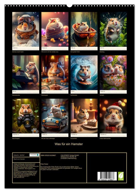 Produktbild: Was f&uuml;r ein Hamster (hochwertiger Premium Wandkalender 2026 DIN A2 hoch), Kunstdruck in Hochglanz