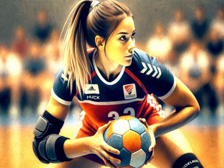 Produktbild: CALVENDO Puzzle Damen Handball: Fokussierte Intensit&auml;t | 1000 Teile Lege-Gr&ouml;&szlig;e 64x48cm Foto-Puzzle f&uuml;r gl&uuml;ckliche Stunden