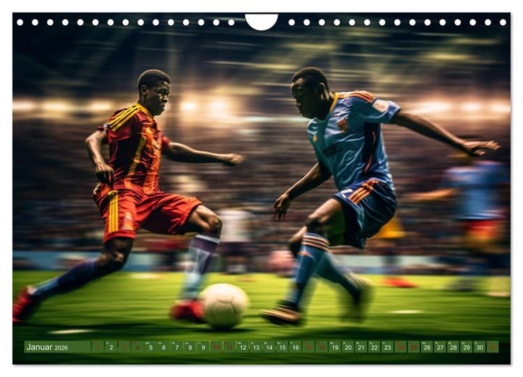 Produktbild: Fu&szlig;ball - Dynamik am Ball (Wandkalender 2026 DIN A4 quer), CALVENDO Monatskalender