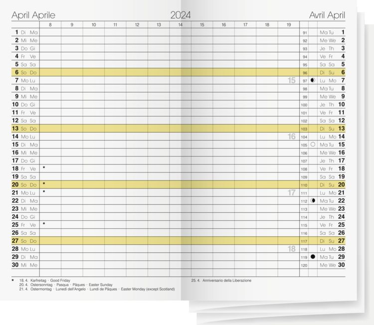 Produktbild: PlankalenderGILETErsatzkal 1M/2S