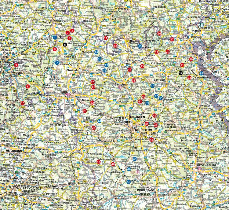 Produktbild: ROTHER Wanderbuch Fr&auml;nkische Wanderberge - Die sch&ouml;nsten Touren