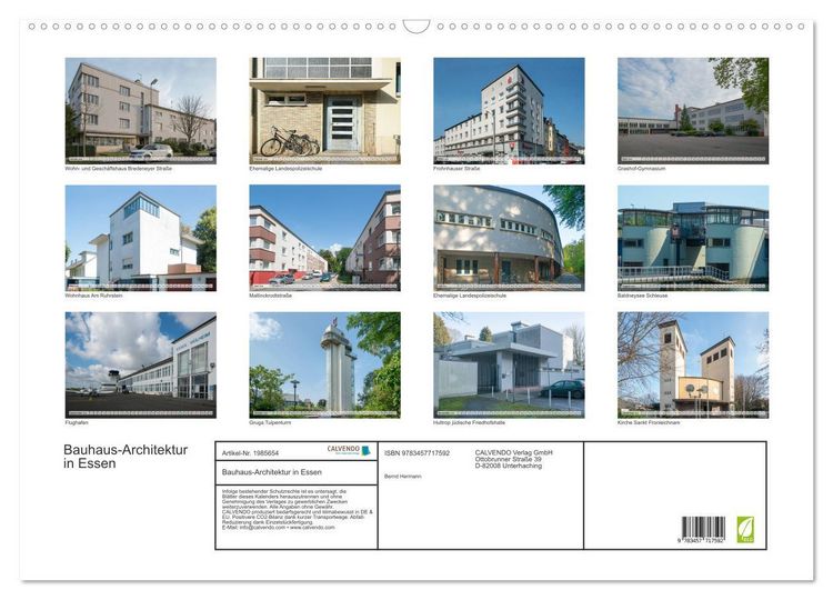 Produktbild: Bauhaus-Architektur in Essen (Wandkalender 2026 DIN A2 quer), CALVENDO Monatskalender