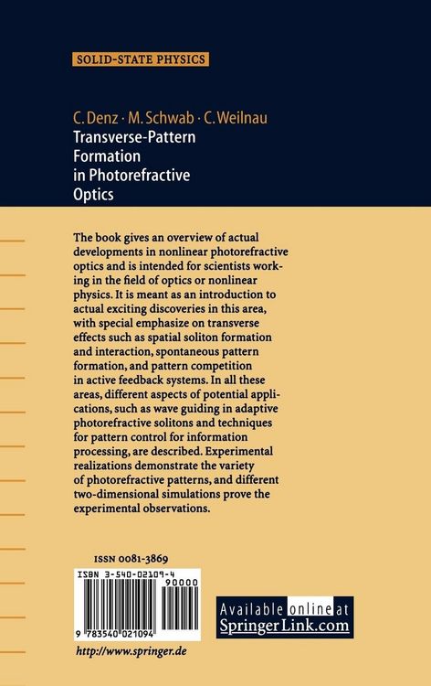 Produktbild: Transverse-Pattern Formation in Photorefractive Optics