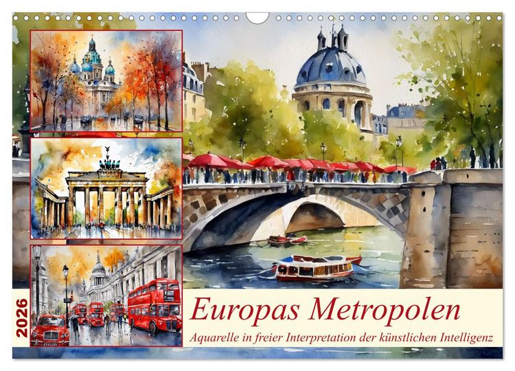 Produktbild: Europas Metropolen (Wandkalender 2026 DIN A3 quer), CALVENDO Monatskalender