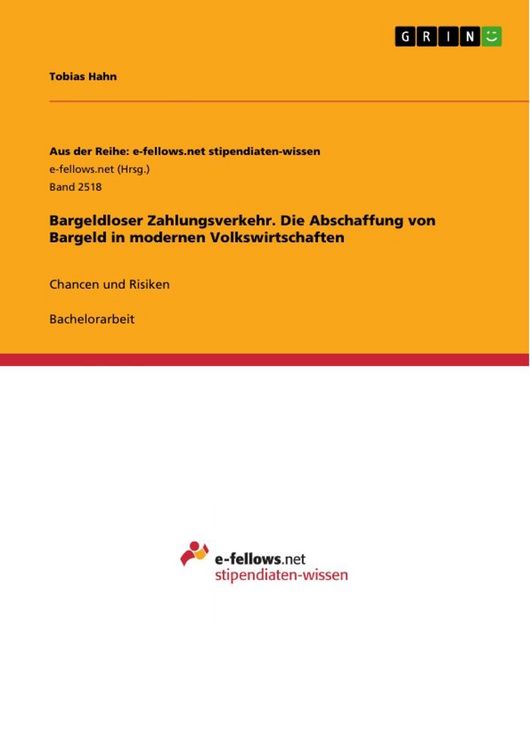 Produktbild: Bargeldloser Zahlungsverkehr. Die Abschaffung von Bargeld in modernen Volkswirtschaften