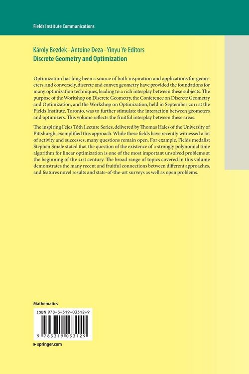 Produktbild: Discrete Geometry and Optimization