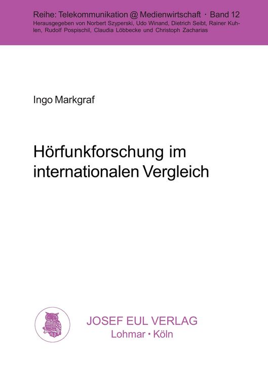 Produktbild: H&ouml;rfunkforschung im internationalen Vergleich