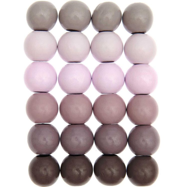 Produktbild: Makramee Perlen, Holz, Rosat&ouml;ne, &Oslash;25mm, 24 Stk.