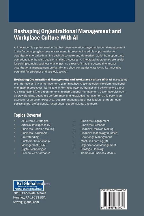 Produktbild: Reshaping Organizational Management and Workplace Culture With AI