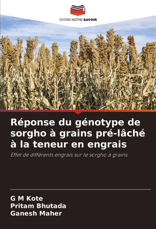 Produktbild: R&eacute;ponse du g&eacute;notype de sorgho &agrave; grains pr&eacute;-l&acirc;ch&eacute; &agrave; la teneur en engrais