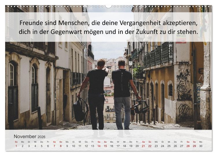 Produktbild: Motivationsspr&uuml;che Freundschaft (Wandkalender 2026 DIN A2 quer), CALVENDO Monatskalender